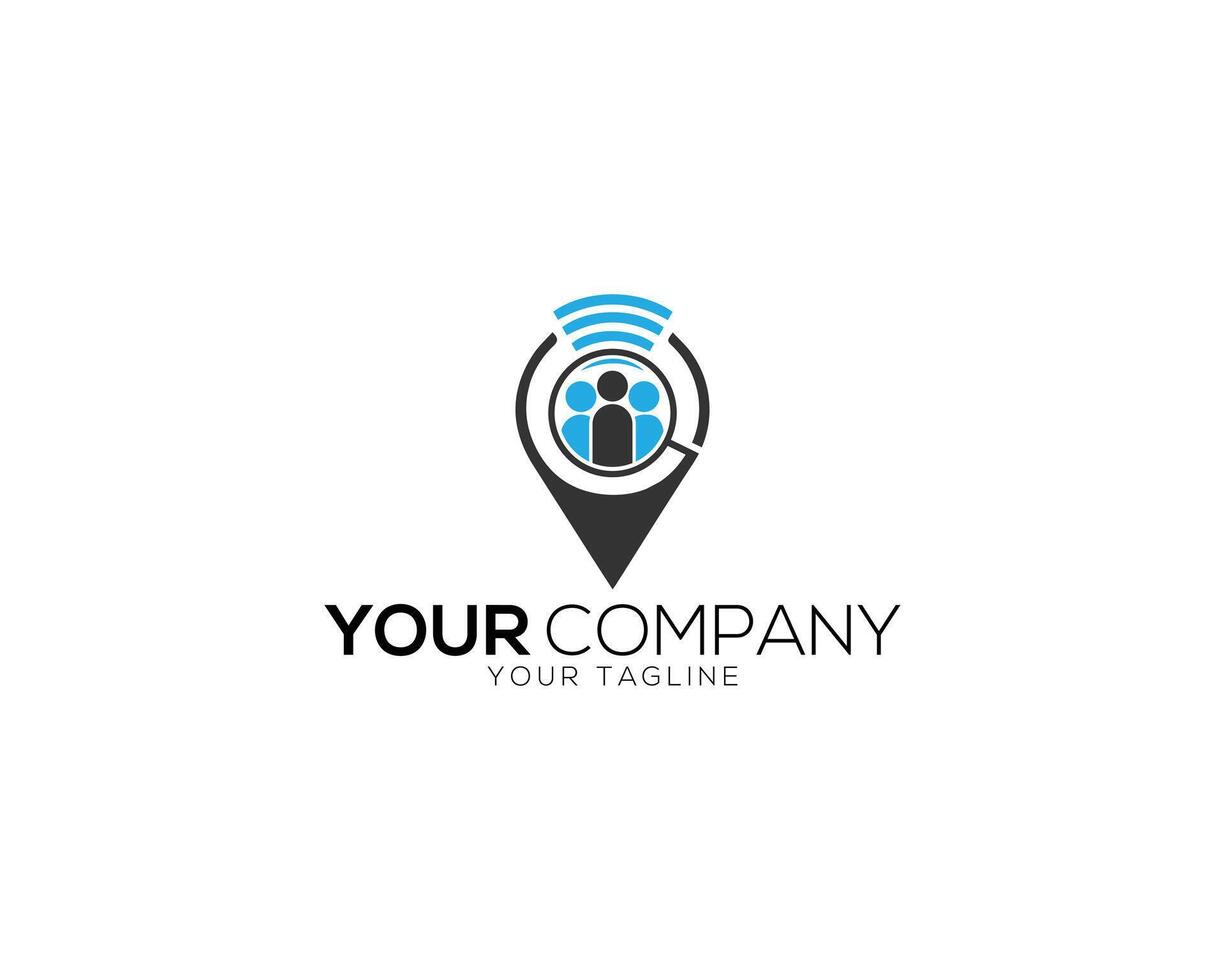 People search location logo design concept modern template. vector