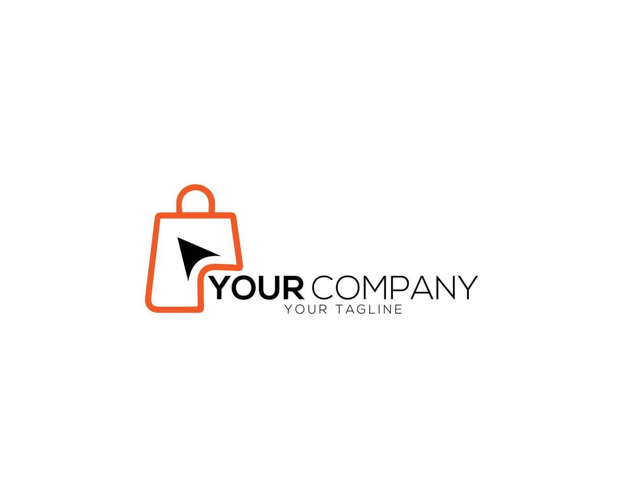 Click online shop design logo concept. vector