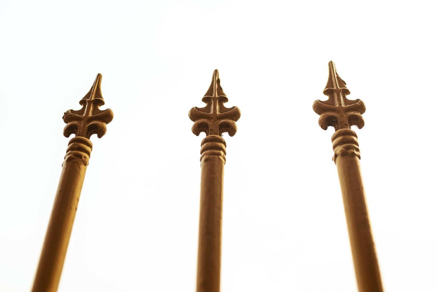 sharp-pointed steel vintage style adorned on the fence to prevent climbing photo