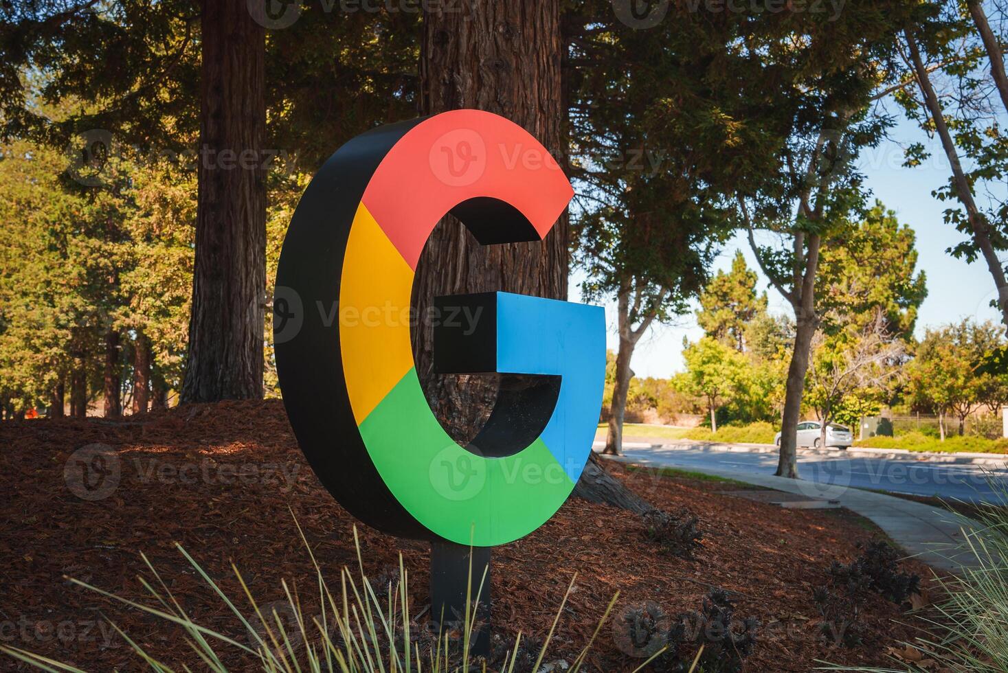 Large, Freestanding Multicolored 'G' Outdoors Near Corporate Campus photo