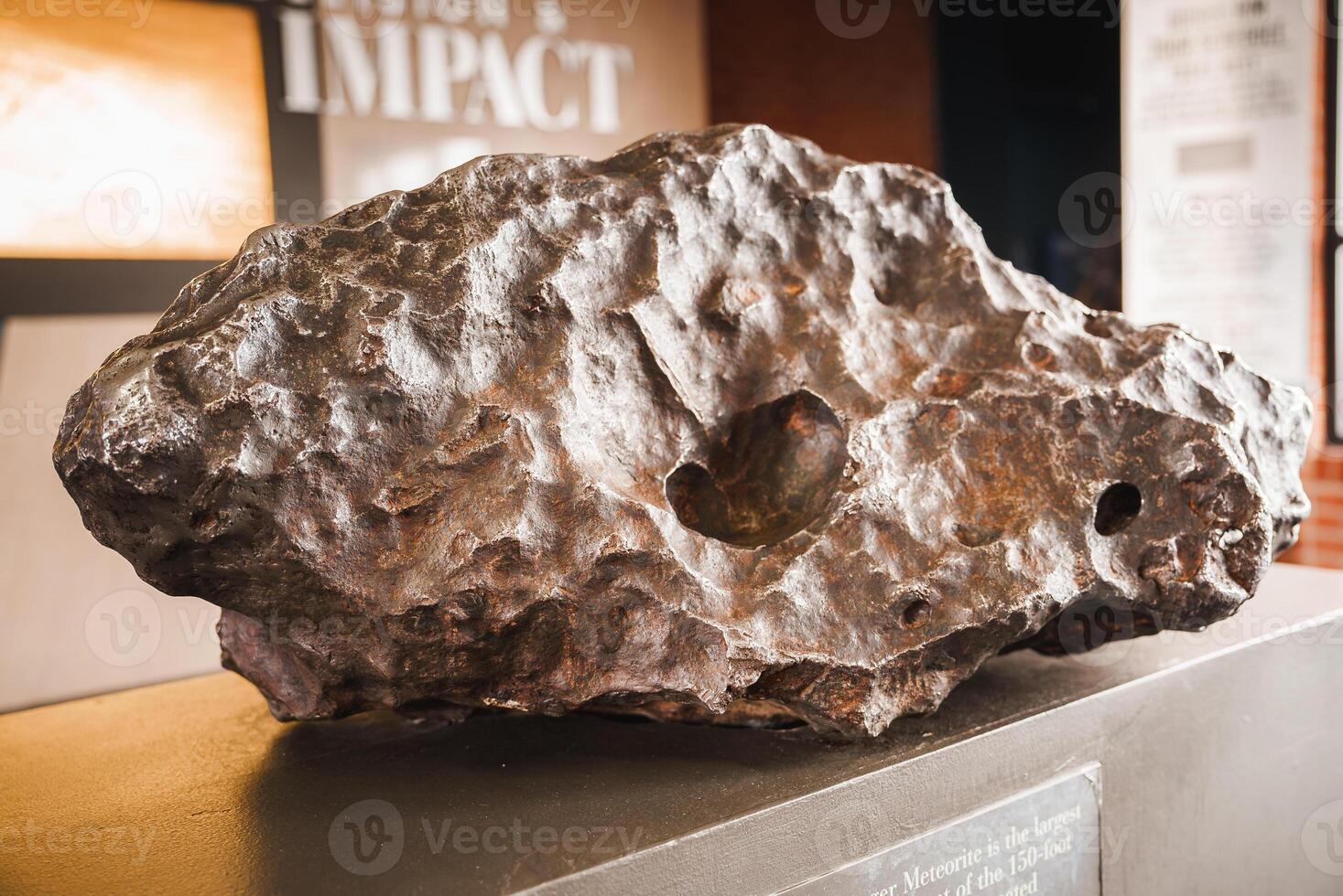 Large Meteorite Display, Textured Surface Detail, Meteor Crater Exhibit, Arizona photo