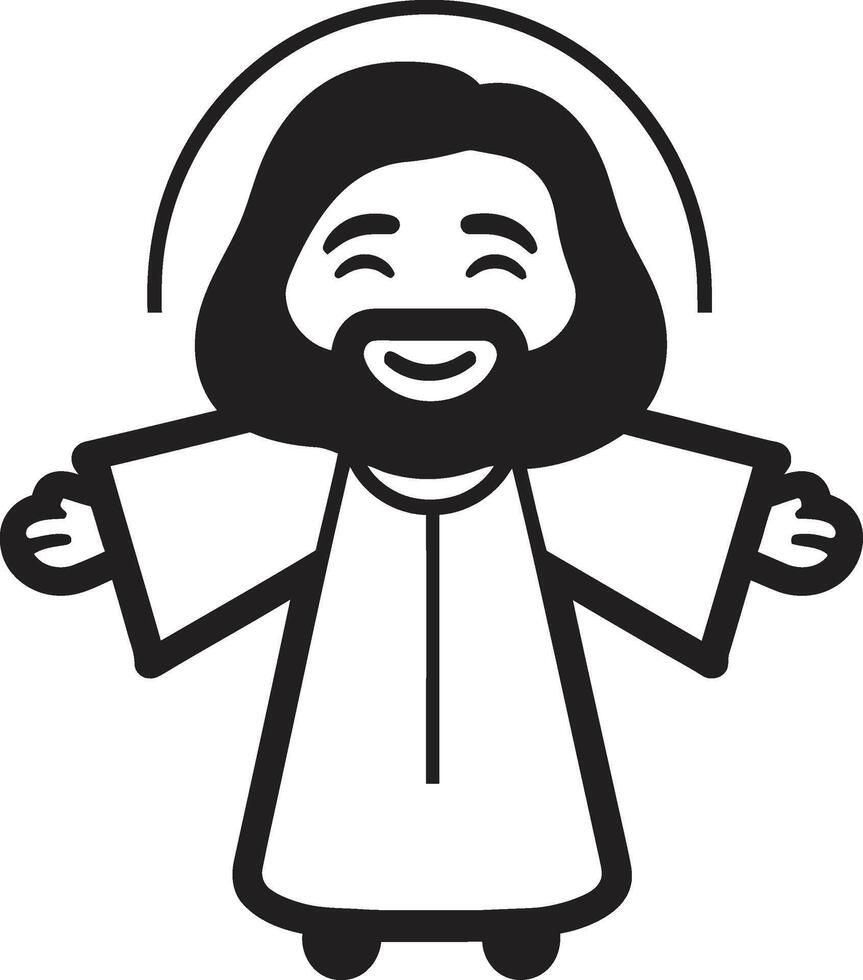 adivinar gracia dibujos animados Jesús negro amable guía linda negro Jesús vector