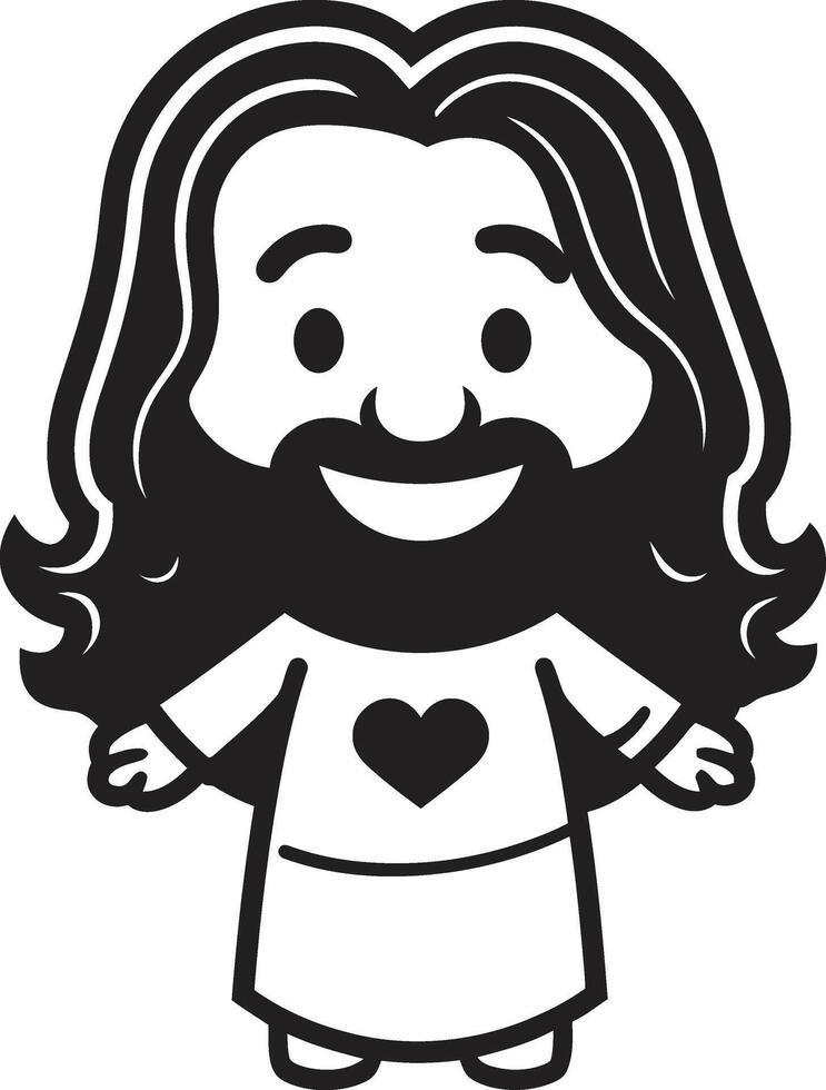 Saviors Peace Cartoon Jesus Black Redeeming Love Cute Black Jesus vector