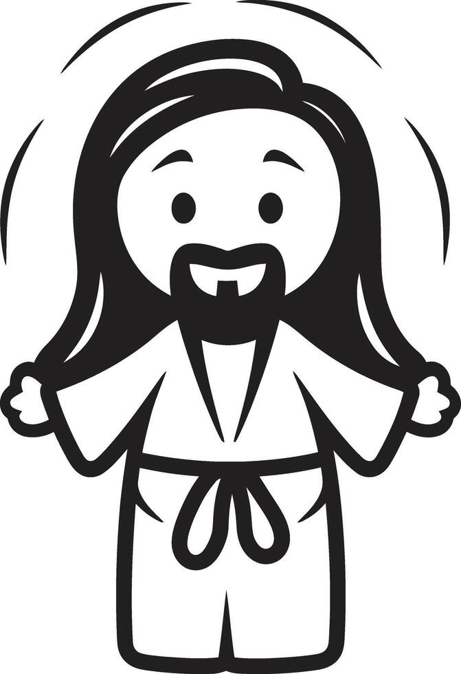 Saviors Blessing Cartoon Jesus Kind Redeemer Cute Black Jesus vector