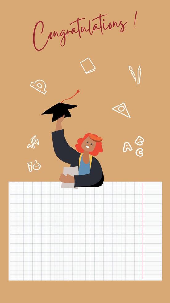 Graduation background, illustration. poster, banner. flyer, greeting card, invitation card, high school or college graduate vector