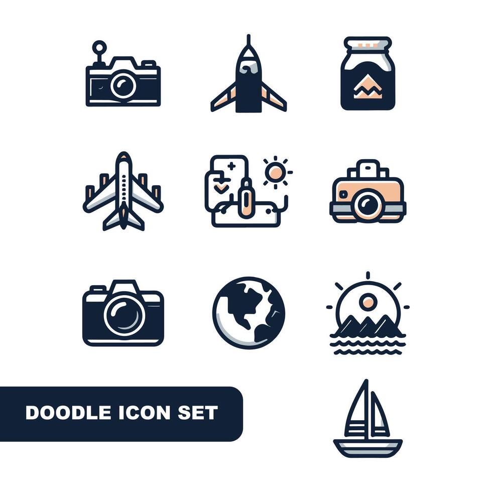 Travel Doodle Icon vector