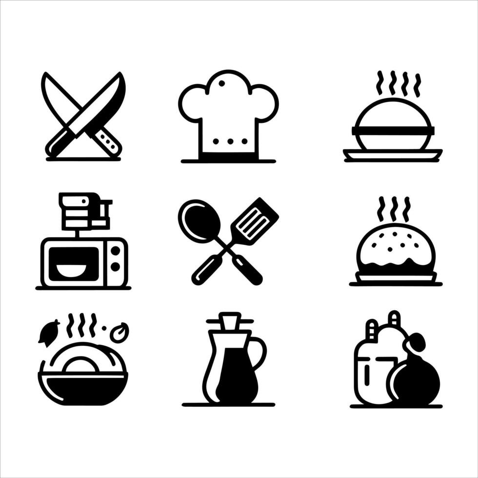 conjunto de iconos de cocina vector