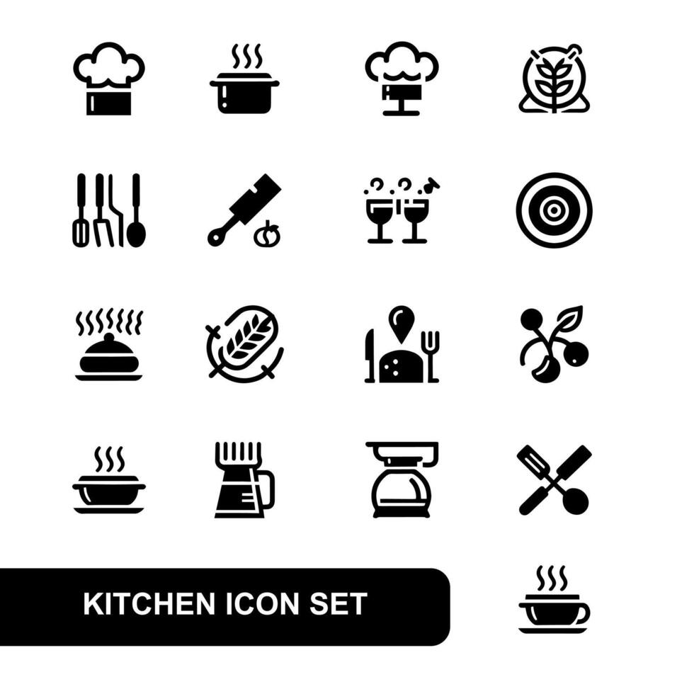 conjunto de iconos de cocina vector