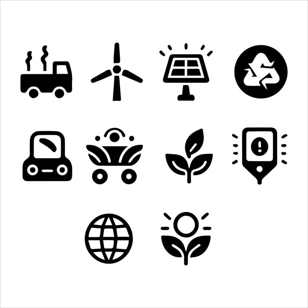 Eco or ever green icon set vector