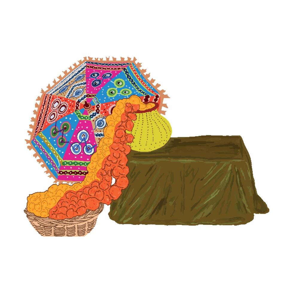 Boda decoración incluso matrimonio antecedentes accesorios usado en mehndi Haldi y vivah en invitación tarjetas vector