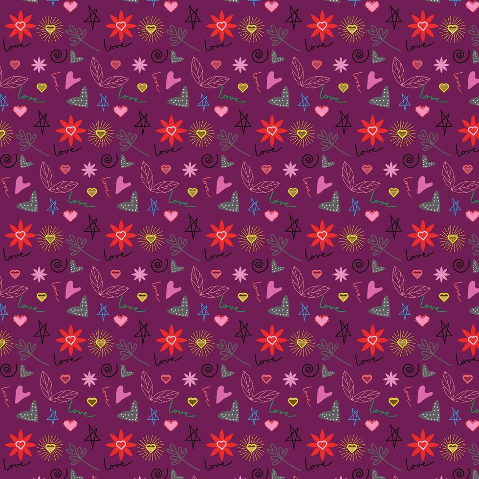 San Valentine's Day Love Celebration Seamless pattern for fabric wrapping textile wallpaper vector