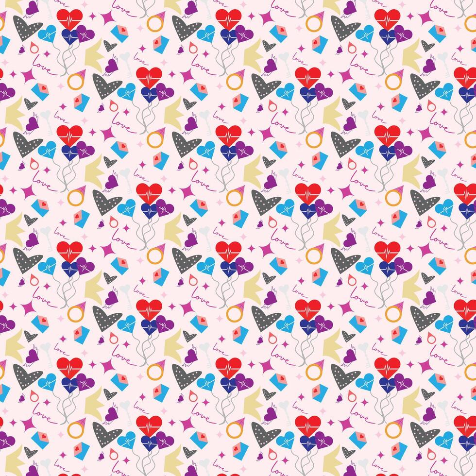 Valentines day pattern collection vector