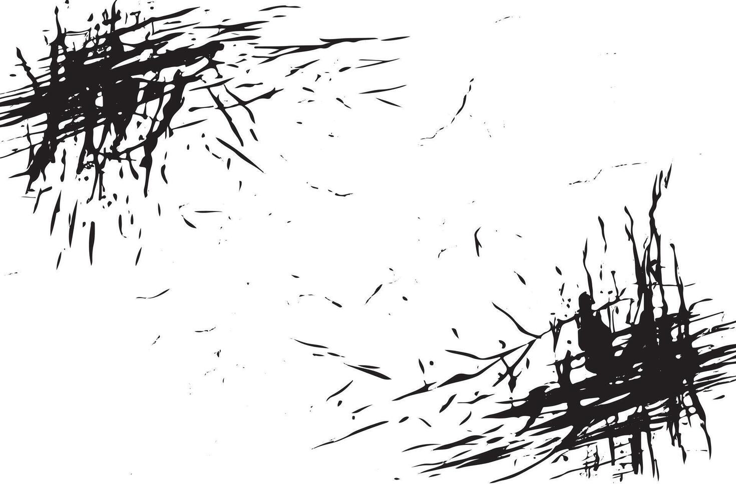 black grunge gritty scratched texture on pure white canvas background texture vector