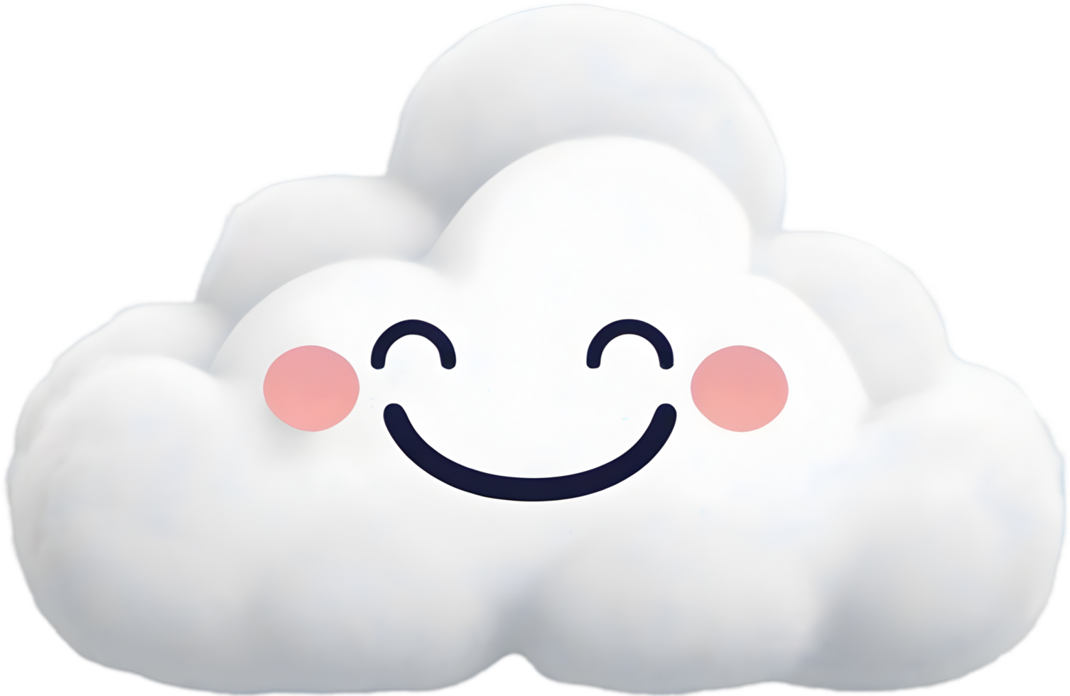 A fluffy cloud shaped like a smiling face. AI-generated. png