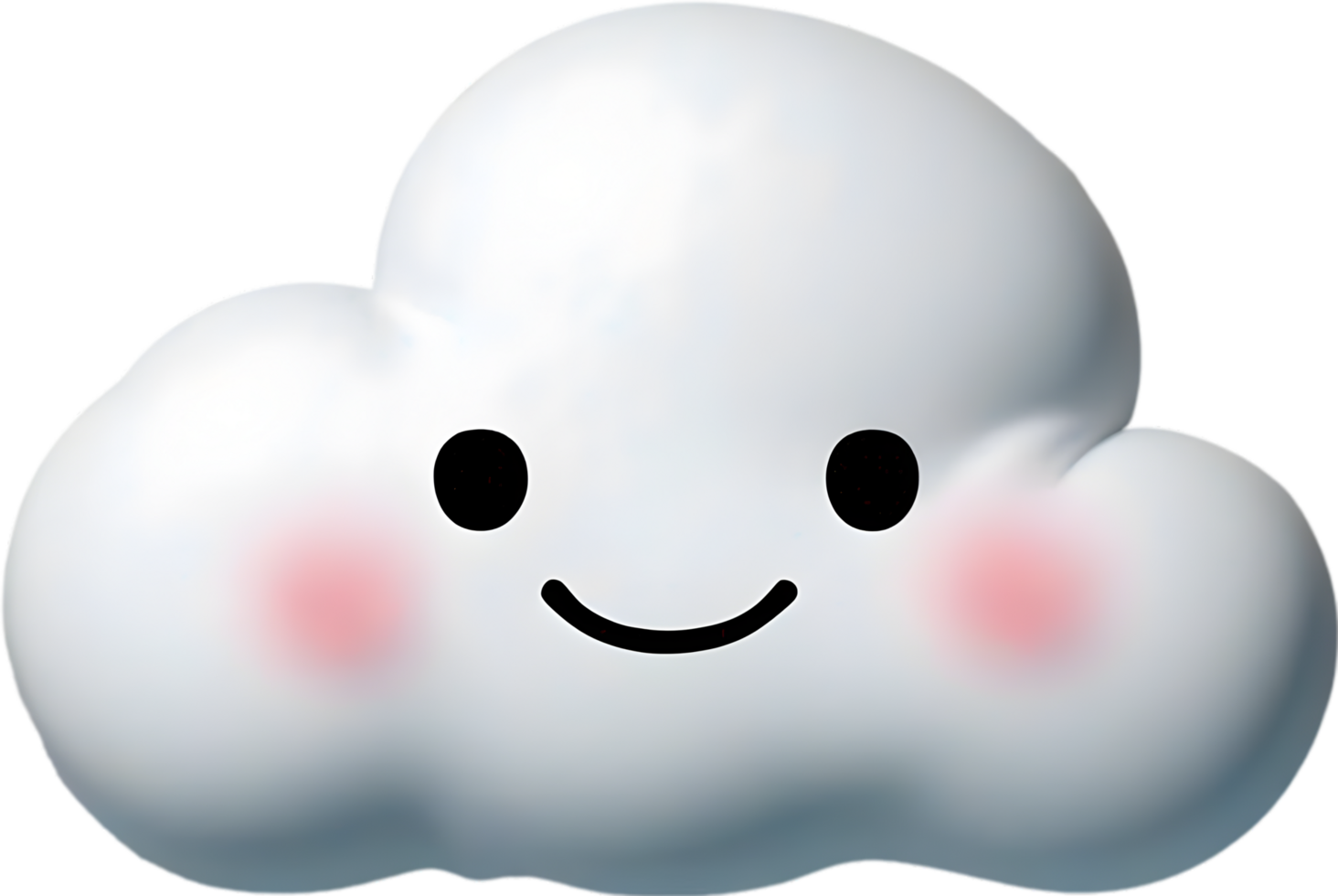A fluffy cloud shaped like a smiling face. AI-generated. png
