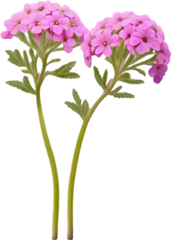 a cute colorful long-stem Desert Sand Verbena flower icon. AI-Generated. png