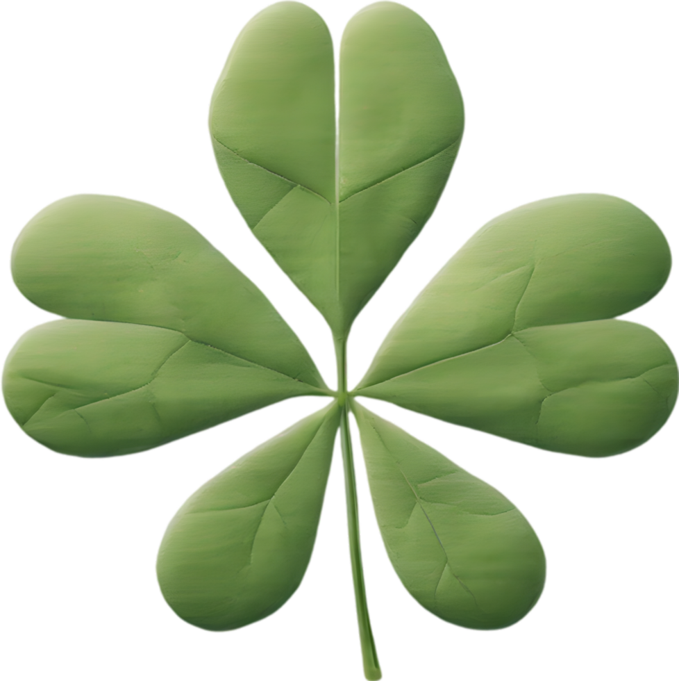 a cute Clover's leaf icon. AI-Generated. png