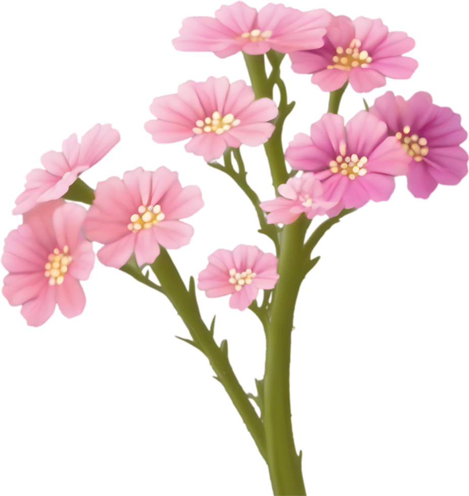 a cute colorful long-stem Desert Sand Verbena flower icon. AI-Generated. png