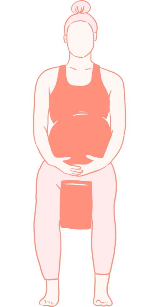 pregnancy yoga hand drawn, prenatal Yoga flat art png