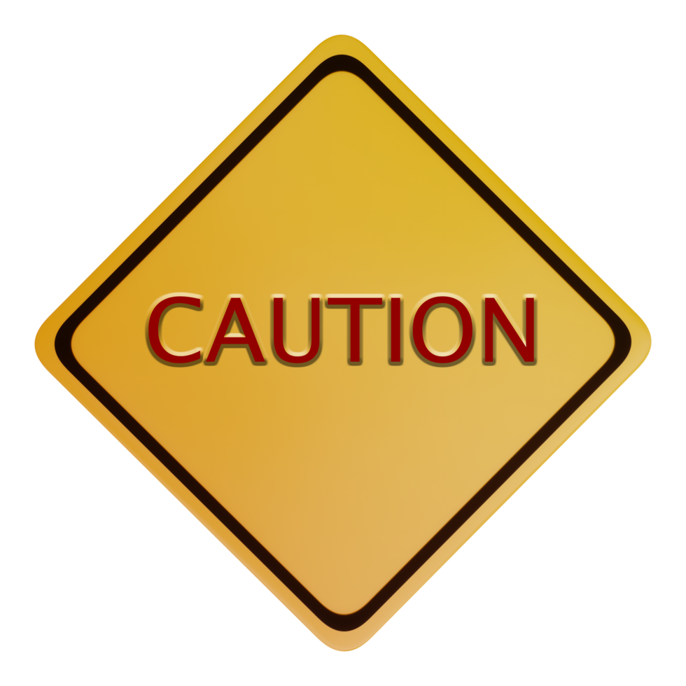 Caution Sign Yellow and Red png