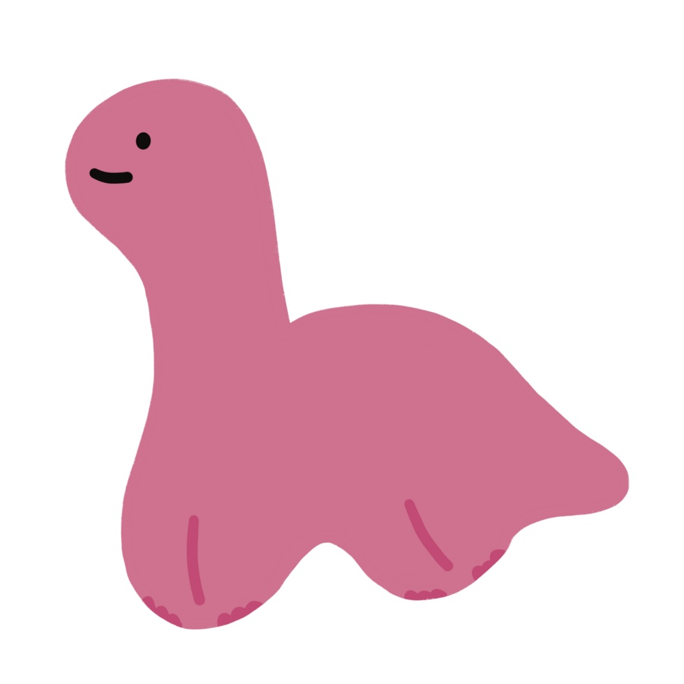 Cute Pink Dinosaur Brachiosaurus Cartoon illustration png