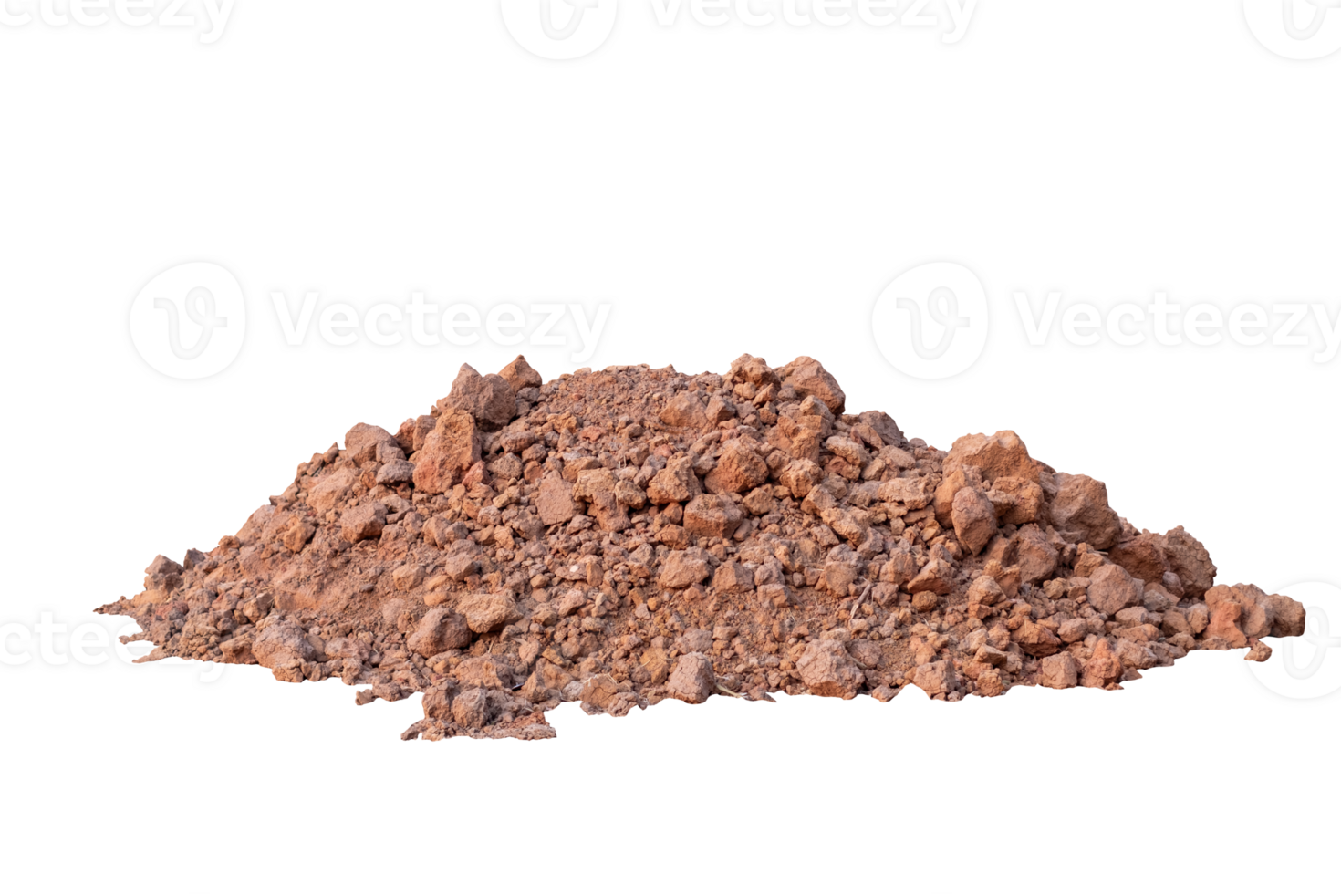 Pile of soil prepare for use in construction. on isolated transparent background, File png