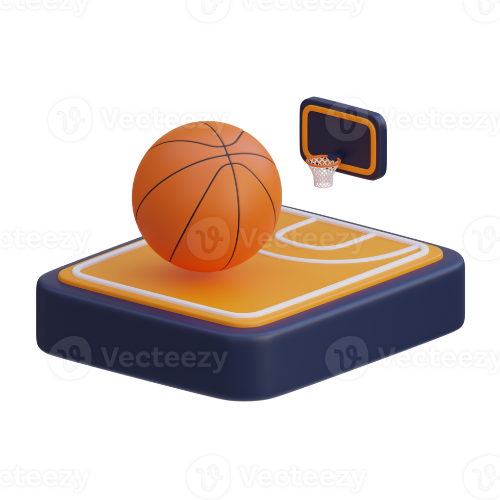3d basketball sport icon png