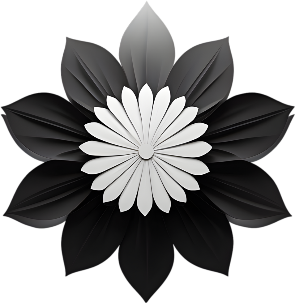 Flower with a sunburst effect. AI-Generated. png
