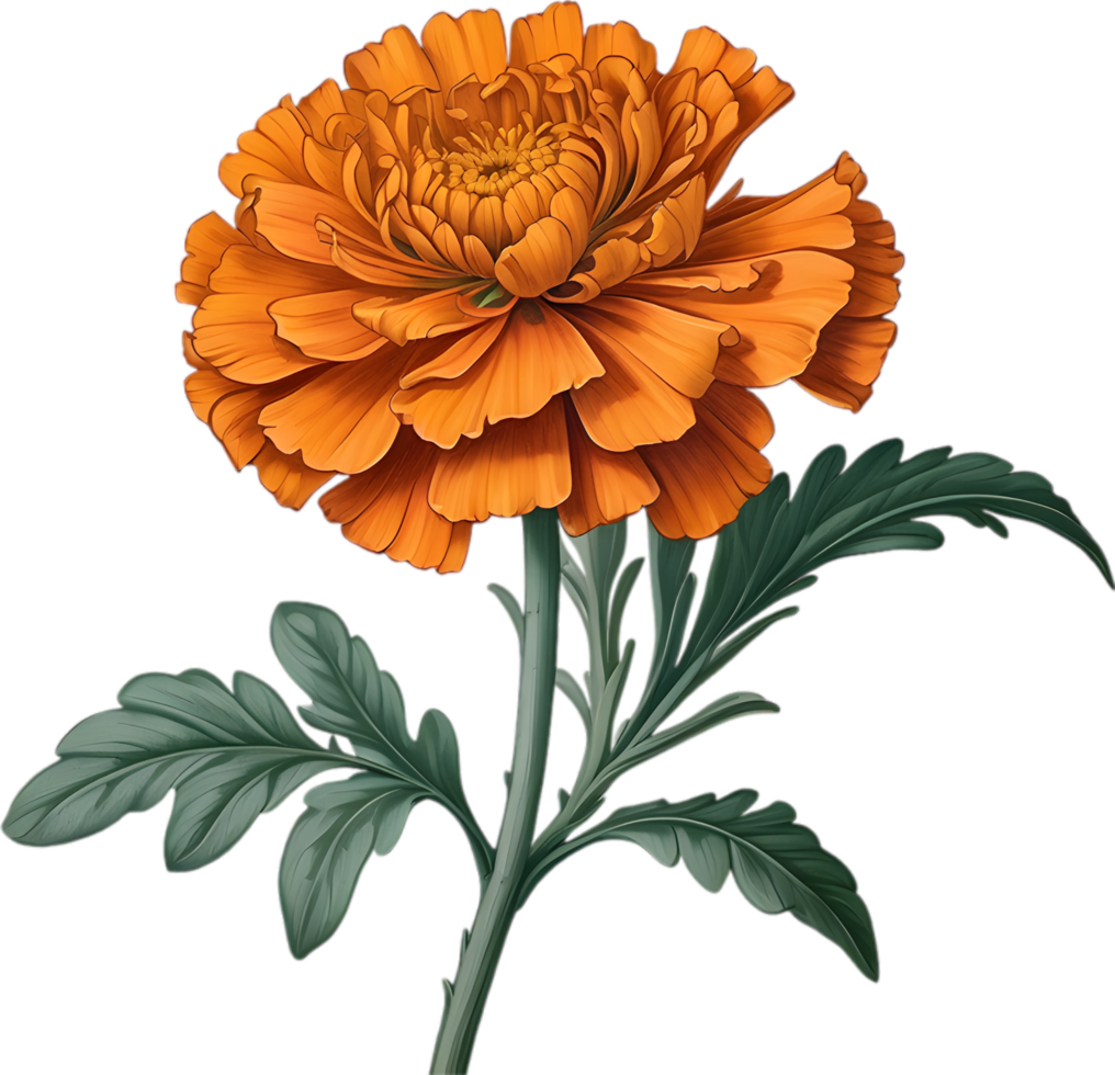 Vibrant flowers are rendered in the style of a vintage botanical illustration. AI-Generated. png