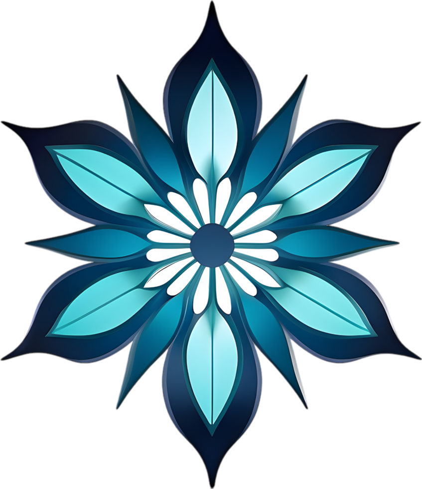 Flower with a sunburst effect. AI-Generated. png