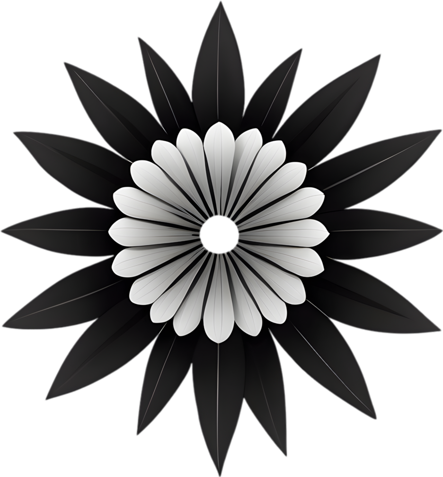 Flower with a sunburst effect. AI-Generated. png
