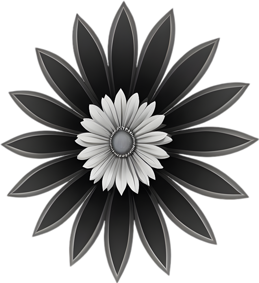 Flower with a sunburst effect. AI-Generated. png