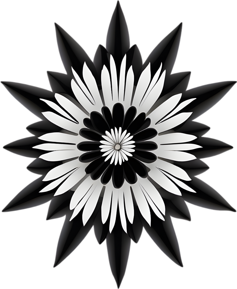 Flower with a sunburst effect. AI-Generated. png