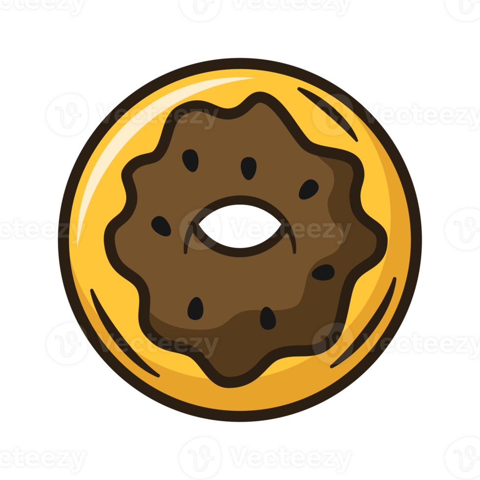 Donut cartoon flat design illustration png