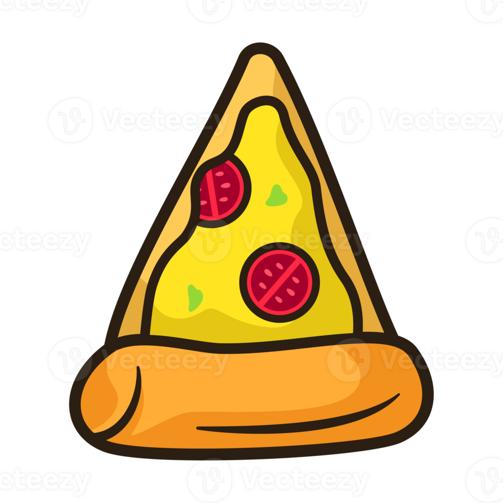 Pizza slice cartoon flat design illustration png