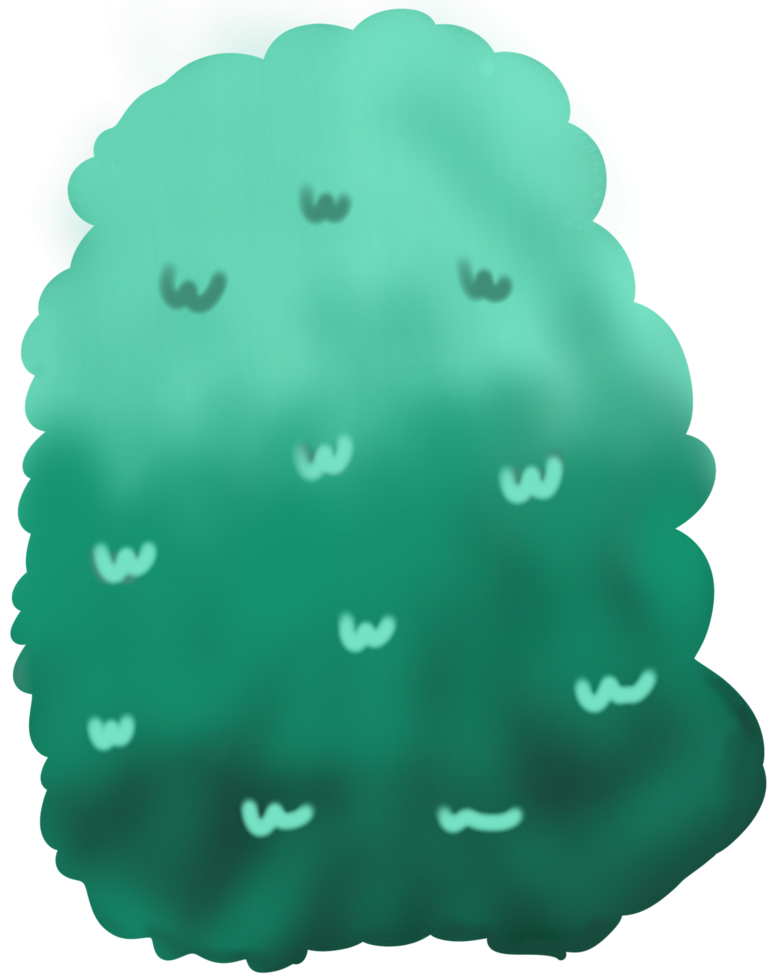 Bush, bramble, shrubbery tree plant simple digital cartoon artwork isolated element illustration png