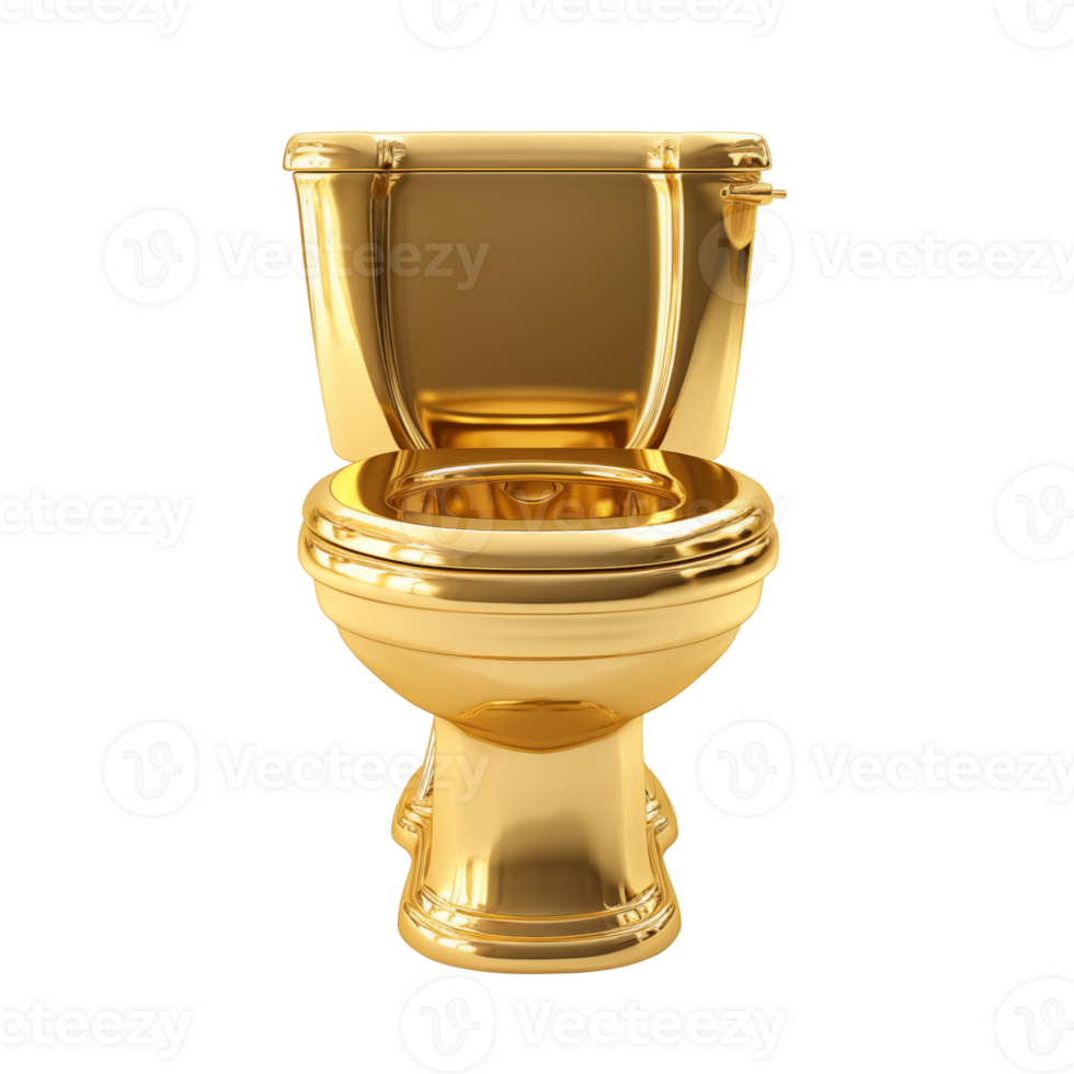 Golden Luxury Toilet . Transparent background png