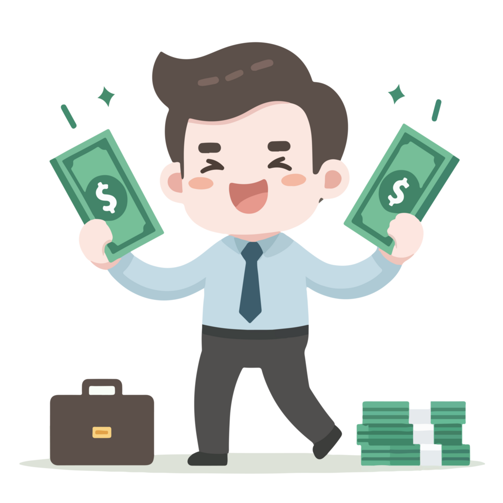 business man illustration on transparent background png