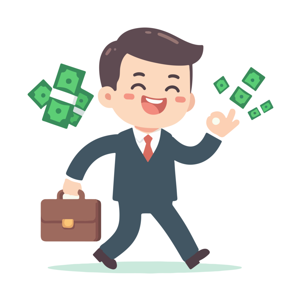 business man illustration on transparent background png
