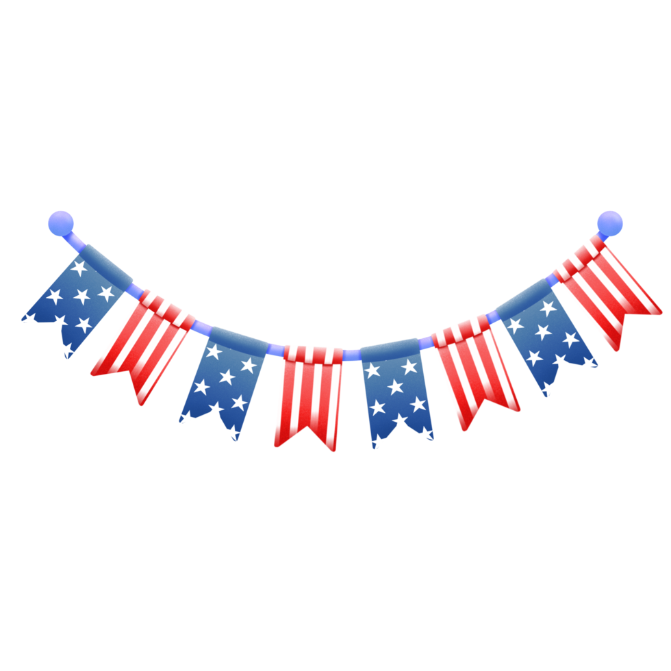 4th of July bunting decoration png