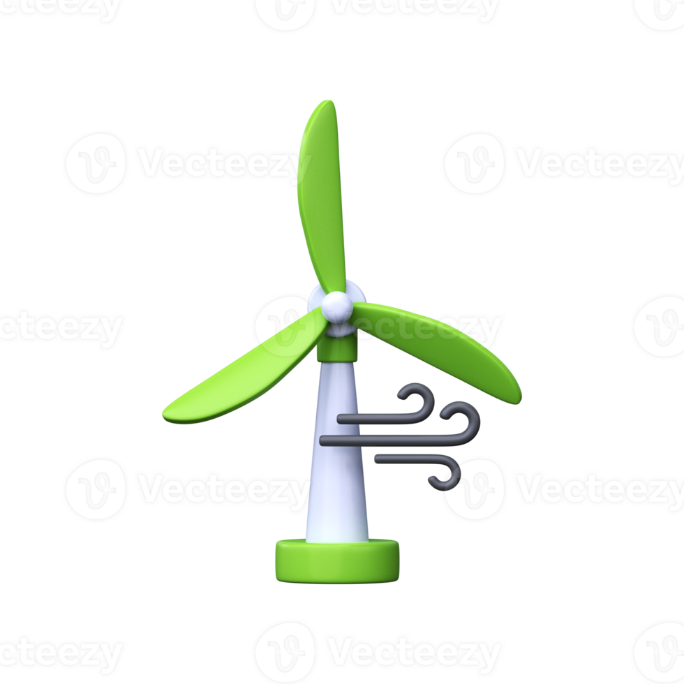 Wind generator 3d icon. Renewable energy source png