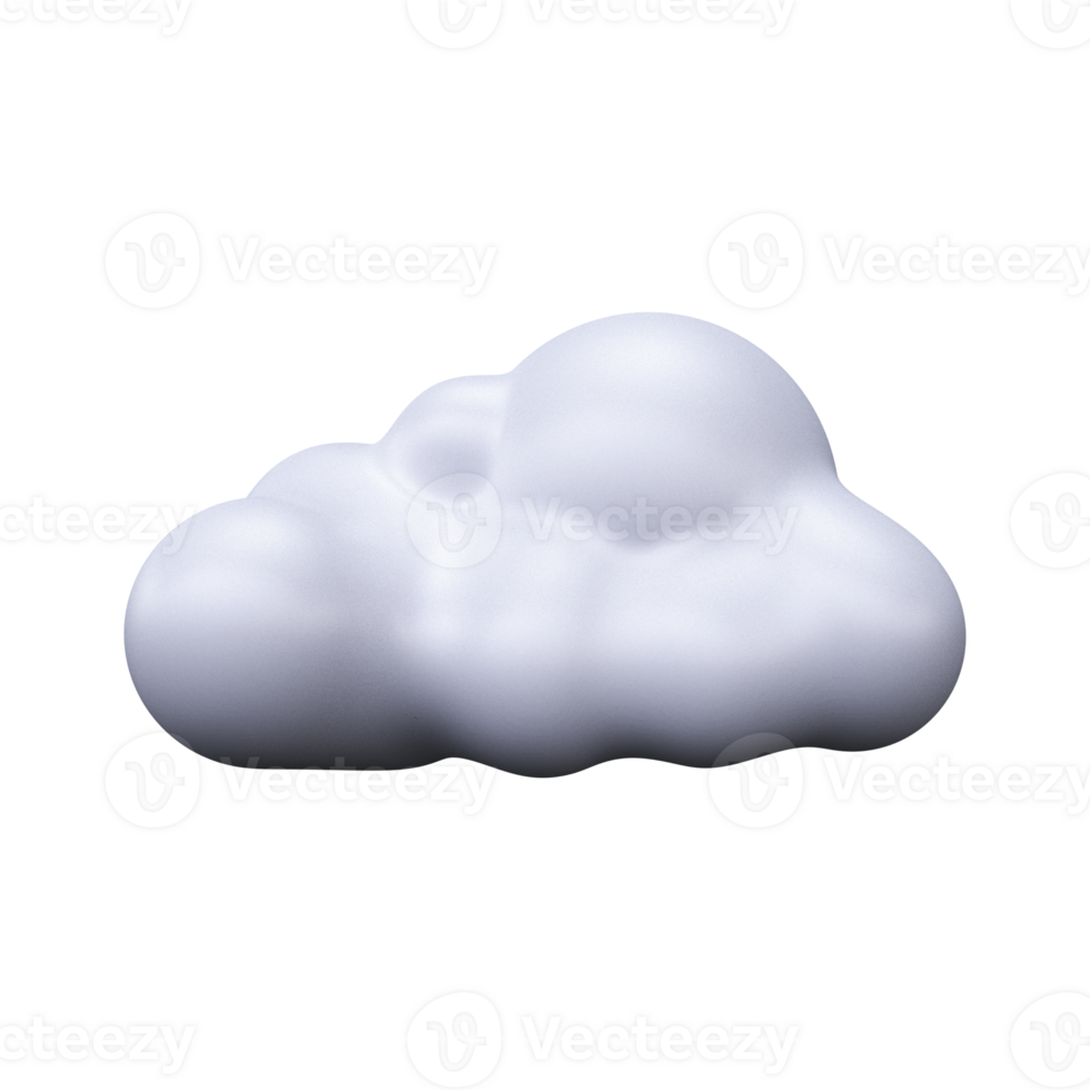 3d cloud in cartoon style. png