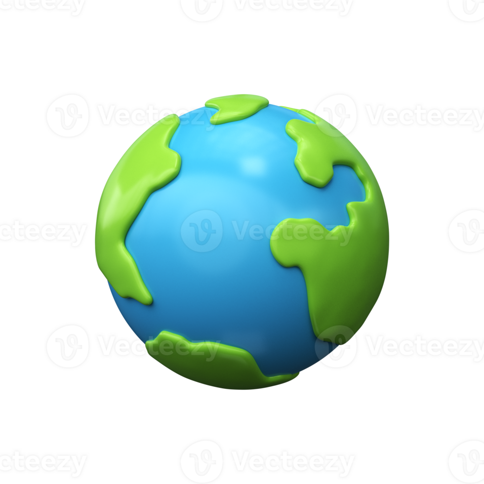 3d earth planet icon. Concept of environmental conservation. png