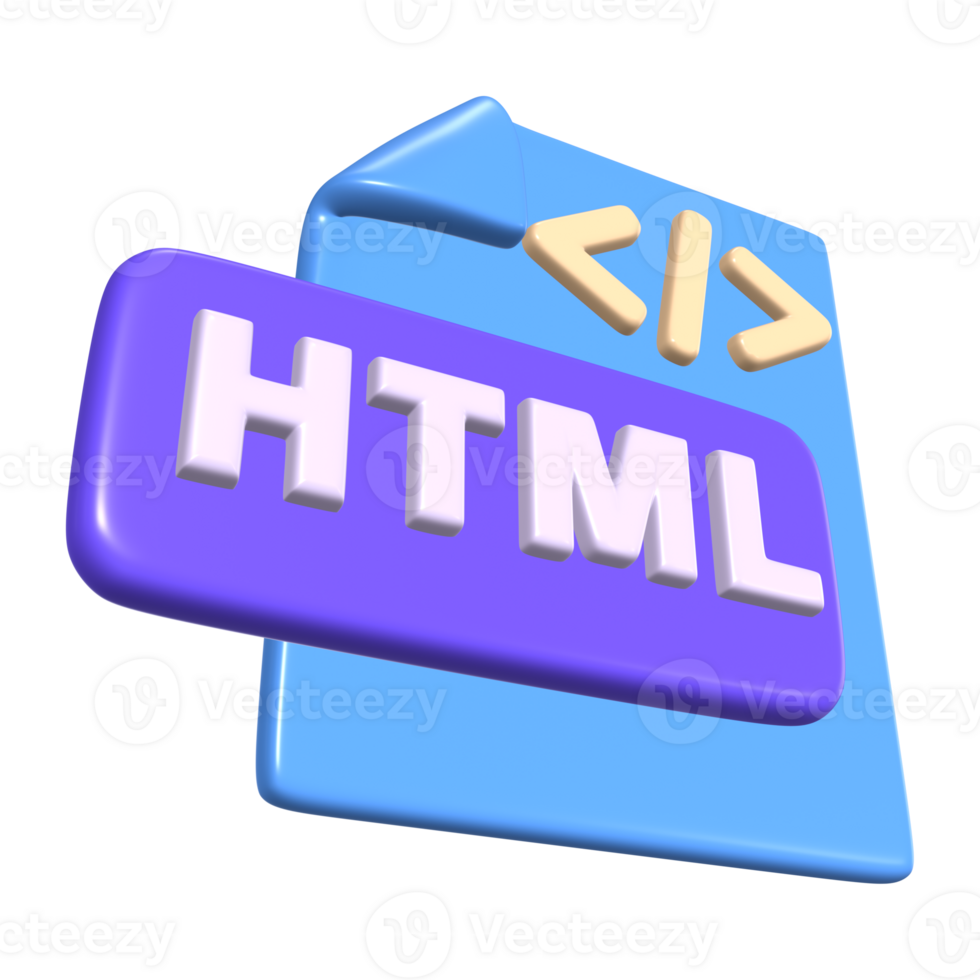 HTML File 3D Illustration Icon png