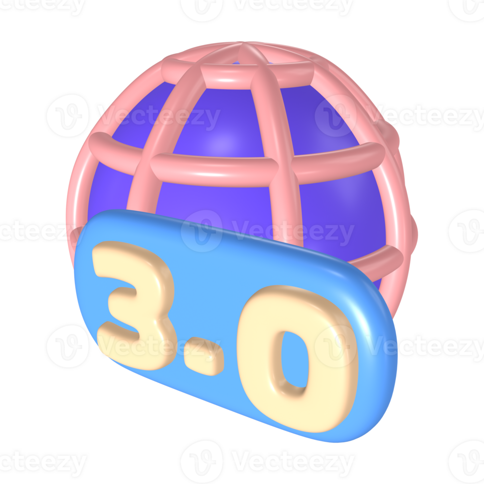 Web 3.0 3D Illustration Icon png