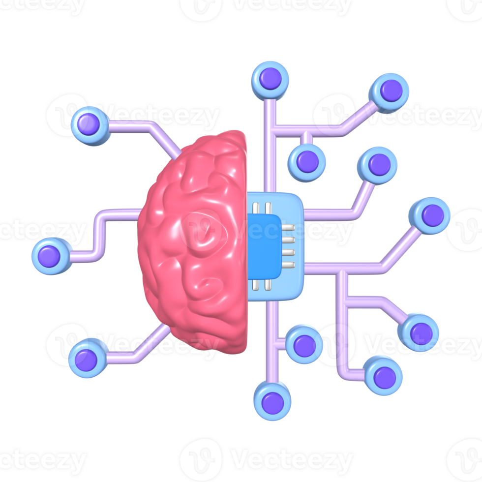 Machine Learning 3D Illustration Icon png