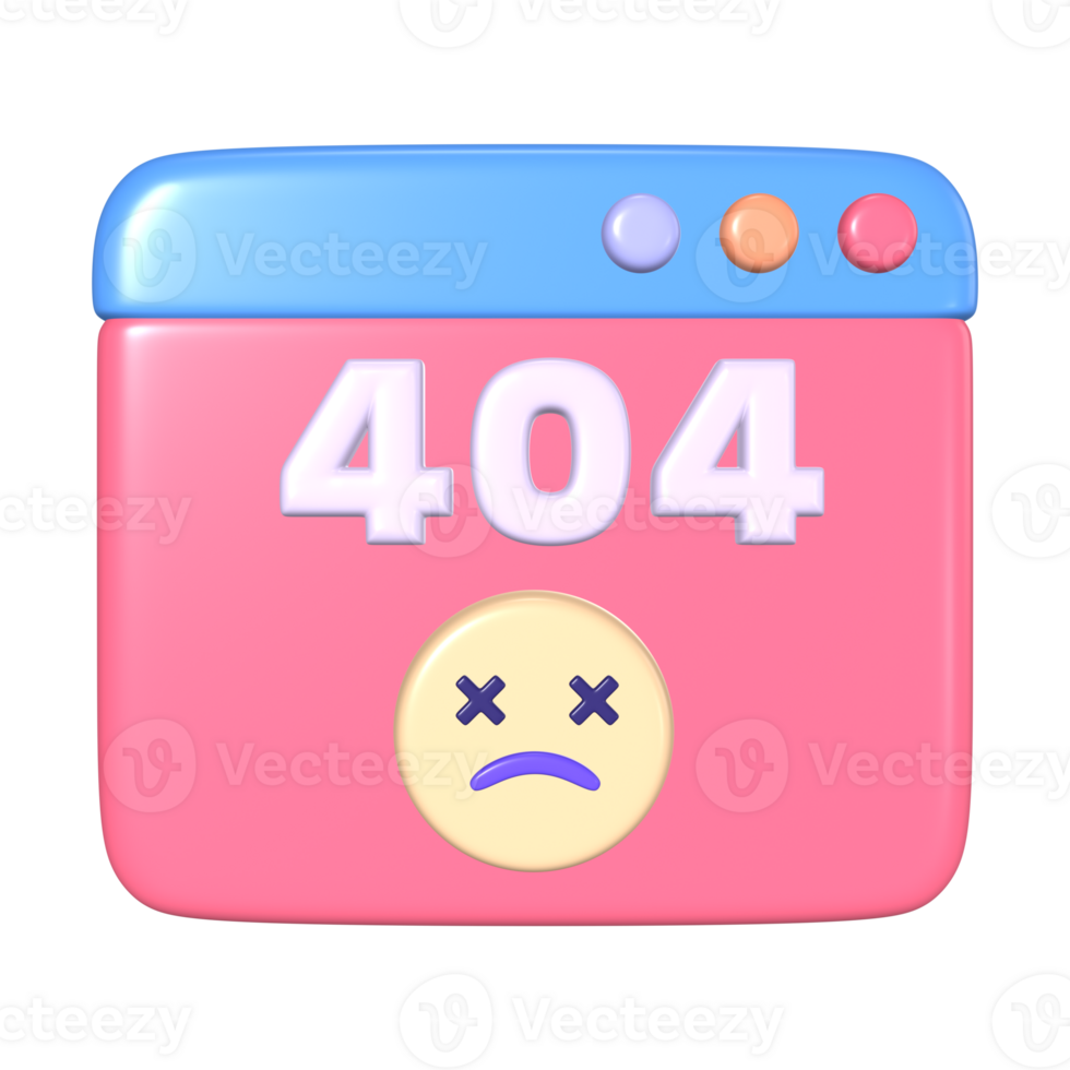 404 Not Found 3D Illustration Icon png
