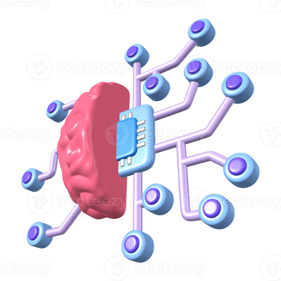 Machine Learning 3D Illustration Icon png