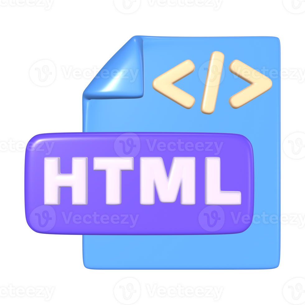 HTML File 3D Illustration Icon png