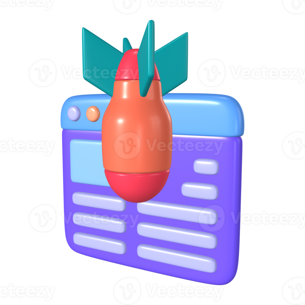 DdoS 3D Illustration Icon png